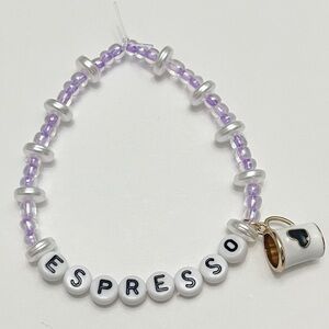 Sabrina Carpenter Espresso Beaded Friendship Bracelet with White Coffee Charm
